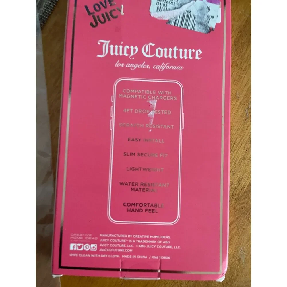 New JUICY COUTURE iPhone CASE 13 PRO MAX PINK & Black MagSafe Compatible NIB